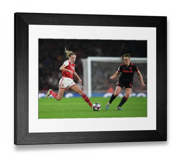 Framed Print : Arsenal vs. Bayern Munich: A Champion's Showdown in the Women's UEFA Champions League Quarter-Finals Framed Print : Arsenal vs. Bayern Munich: A Champion's Showdown in the Women's UEFA Champions League Quarter-Finals