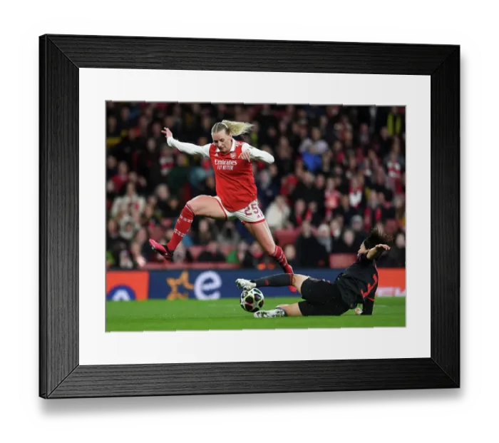 Framed Print : Arsenal vs. Bayern Munich: A Champions League Quarterfinal Showdown - Blackstenius vs. Kumagai Clash at Emirates Stadium Framed Print : Arsenal vs. Bayern Munich: A Champions League Quarterfinal Showdown - Blackstenius vs. Kumagai Clash at Emirates Stadium