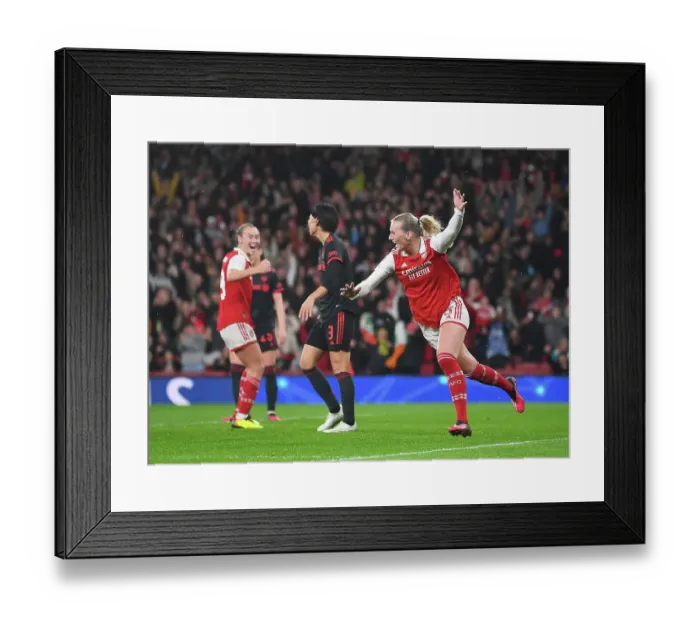 Framed Print : Arsenal Women's Champions League Triumph: Stina Blackstenius Scores Second Goal Against Bayern Munich Framed Print : Arsenal Women's Champions League Triumph: Stina Blackstenius Scores Second Goal Against Bayern Munich