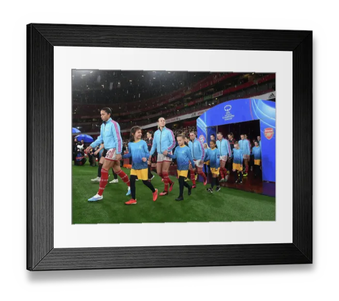 Framed Print : Arsenal Women vs. FC Bayern Munich: Quarter-Final Battle in UEFA Women's Champions League