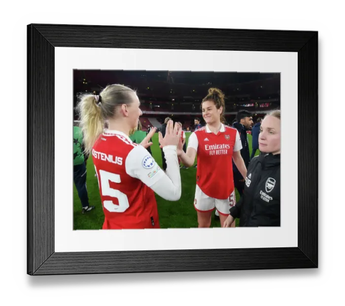 Framed Print : Arsenal Women's Historic UEFA Champions League Victory: Triumph over Bayern Munich Framed Print : Arsenal Women's Historic UEFA Champions League Victory: Triumph over Bayern Munich