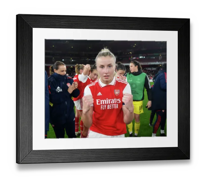 Framed Print : Arsenal Women's Historic UEFA Champions League Victory: Leah Williamson's Triumphant Celebration