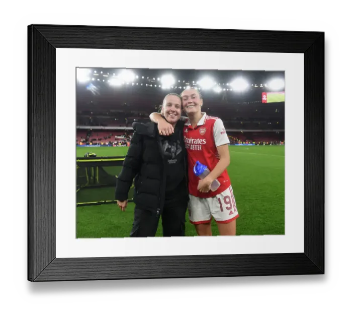 Framed Print : Arsenal Women vs. FC Bayern Munich: Quarter-Final Battle in UEFA Champions League