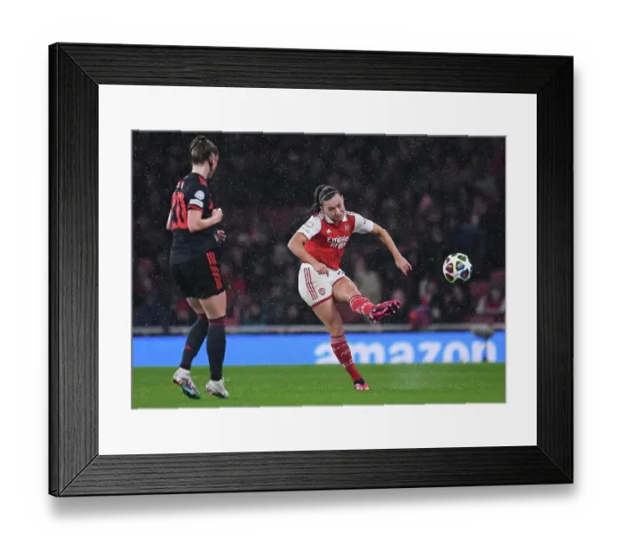 Framed Print : Arsenal Women vs. Bayern Munich: UEFA Champions League Quarter-Final Showdown at Emirates Stadium