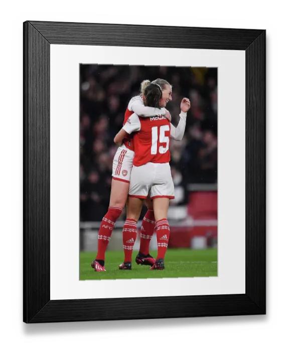 Framed Print : Arsenal Women's Historic UEFA Champions League Victory: Stina Blackstenius Scores the Decisive Goal Against Bayern Munich Framed Print : Arsenal Women's Historic UEFA Champions League Victory: Stina Blackstenius Scores the Decisive Goal Against Bayern Munich