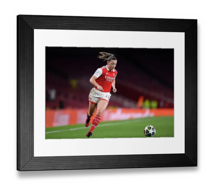 Framed Print : Arsenal Women vs. Bayern Munich: A Quarter-Final Battle in the UEFA Women's Champions League at Emirates Stadium