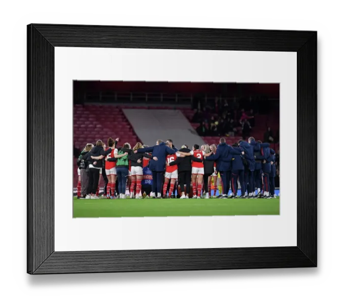 Framed Print : Arsenal Women vs. Bayern Munich: Quarter-Final Battle at Emirates Stadium