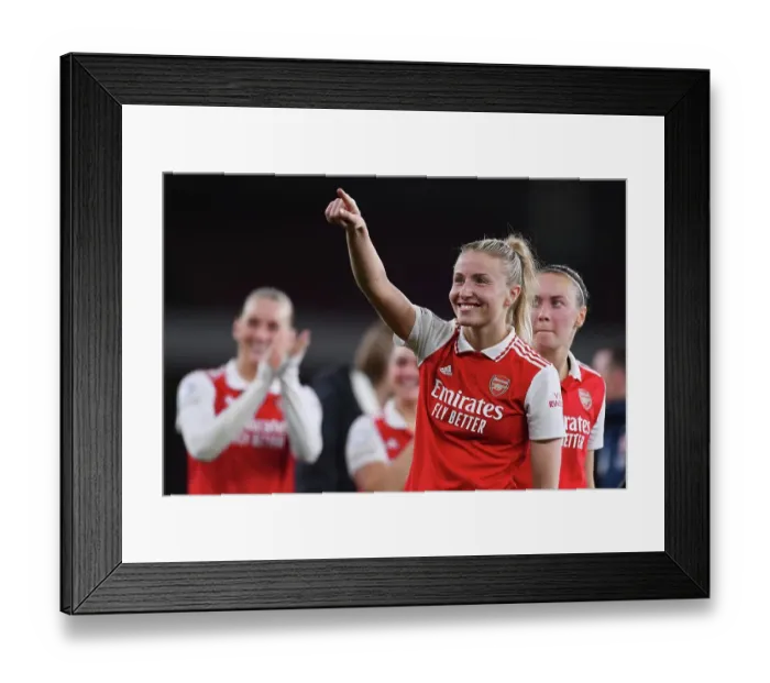 Framed Print : Arsenal Women's Historic UEFA Champions League Victory: Leah Williamson's Triumphant Celebration at Emirates Stadium Framed Print : Arsenal Women's Historic UEFA Champions League Victory: Leah Williamson's Triumphant Celebration at Emirates Stadium