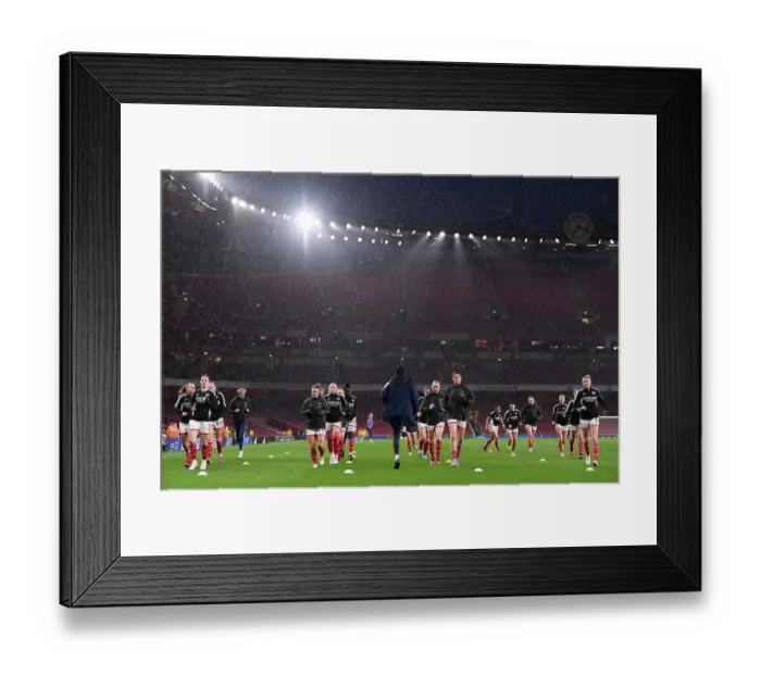 Framed Print : Arsenal Women vs. FC Bayern Munich: Quarter-Final Battle at Emirates Stadium