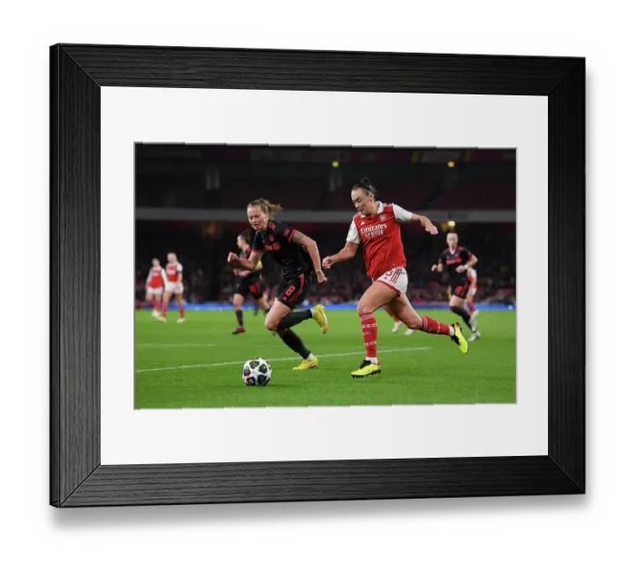 Framed Print : Arsenal vs. Bayern Munich: Women's Champions League Quarter-Final Showdown Framed Print : Arsenal vs. Bayern Munich: Women's Champions League Quarter-Final Showdown