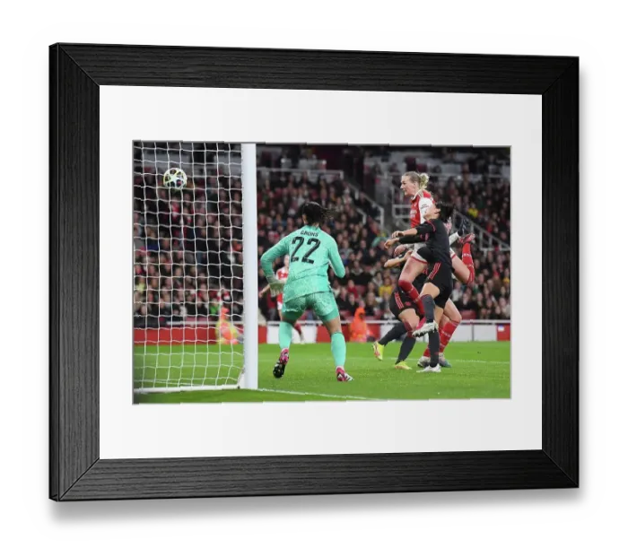 Framed Print : Arsenal Women's Historic UEFA Champions League Victory: Stina Blackstenius Scores Game-Winning Goal Against FC Bayern Munich (2022-23)