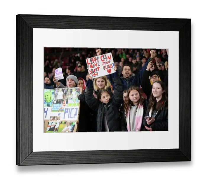 Framed Print : A Heartfelt Plea at the Arsenal vs. Bayern Munich Women's Champions League