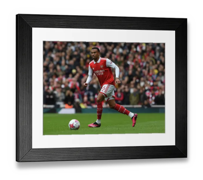 Framed Print : Arsenal's Gabriel Magalhaes in Action Against Leeds United, Premier League 2022-23 Framed Print : Arsenal's Gabriel Magalhaes in Action Against Leeds United, Premier League 2022-23