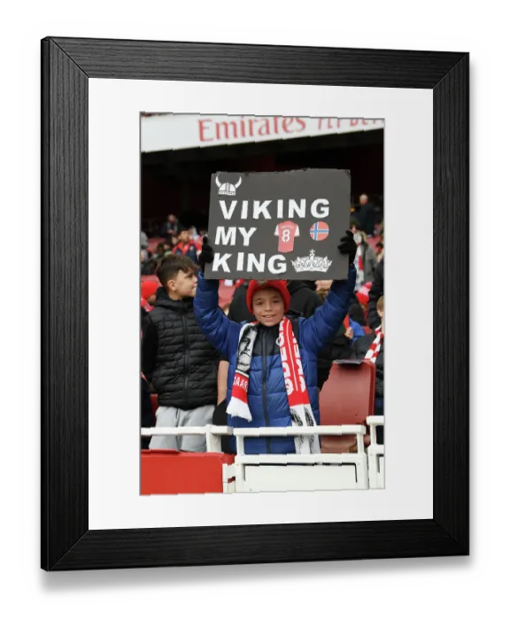 Framed Print : Arsenal Fans Show Support for Martin Odegaard Ahead of Leeds United Match, April 2023 Framed Print : Arsenal Fans Show Support for Martin Odegaard Ahead of Leeds United Match, April 2023