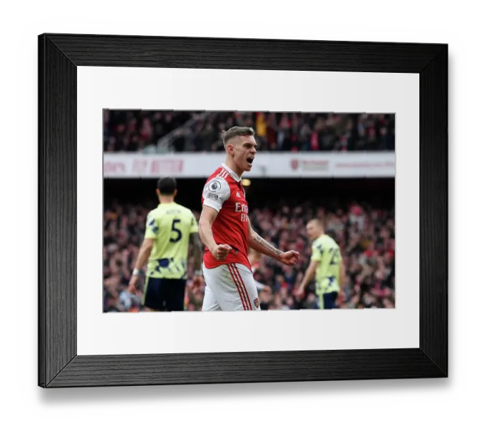 Framed Print : Arsenal's Triumph: Trossard's Hat-Trick Lifts Arsenal Past Leeds United in Premier League