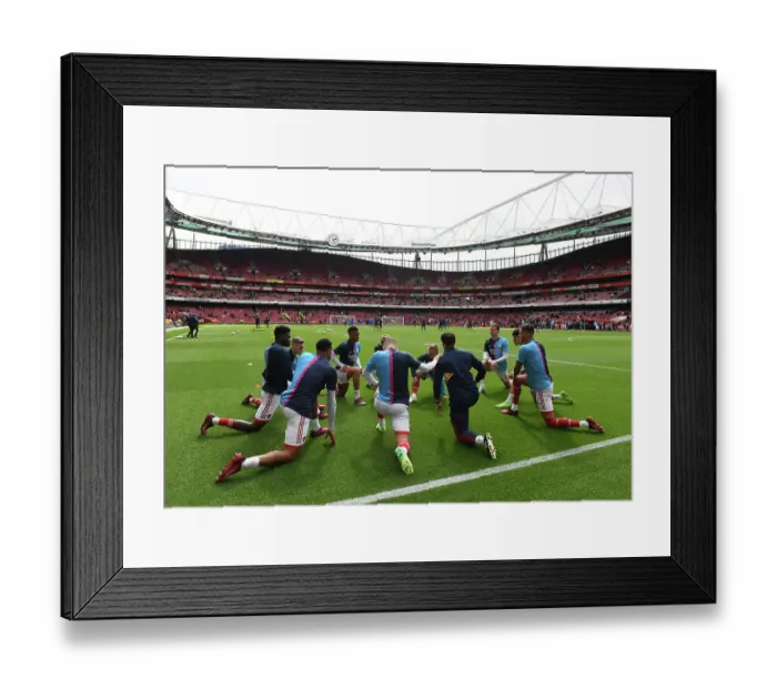 Framed Print : Arsenal vs Leeds United: Premier League Showdown - Arsenal's Warm-Up at Emirates Stadium Framed Print : Arsenal vs Leeds United: Premier League Showdown - Arsenal's Warm-Up at Emirates Stadium