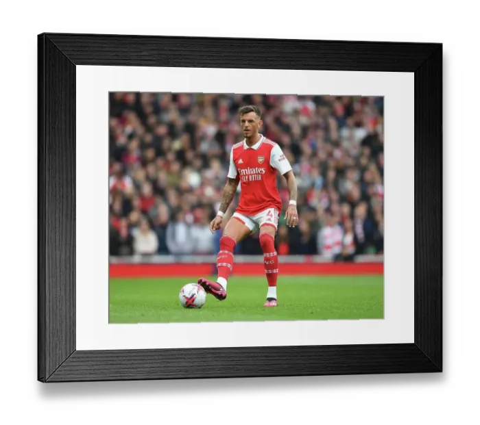Framed Print : Arsenal's Ben White in Action: Arsenal vs Leeds United, Premier League 2022-23 - Emirates Stadium