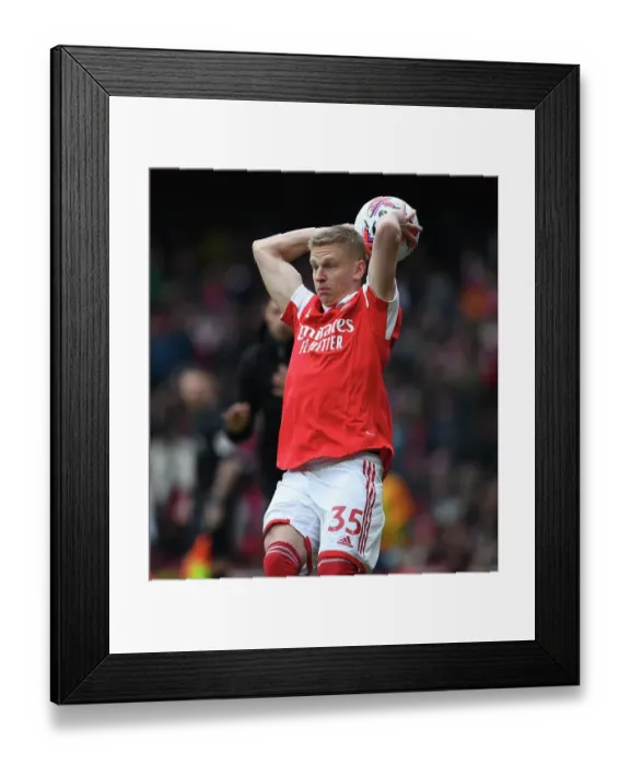 Framed Print : Arsenal's Zinchenko Stars: April Showdown vs Leeds United, 2022-23 Premier League
