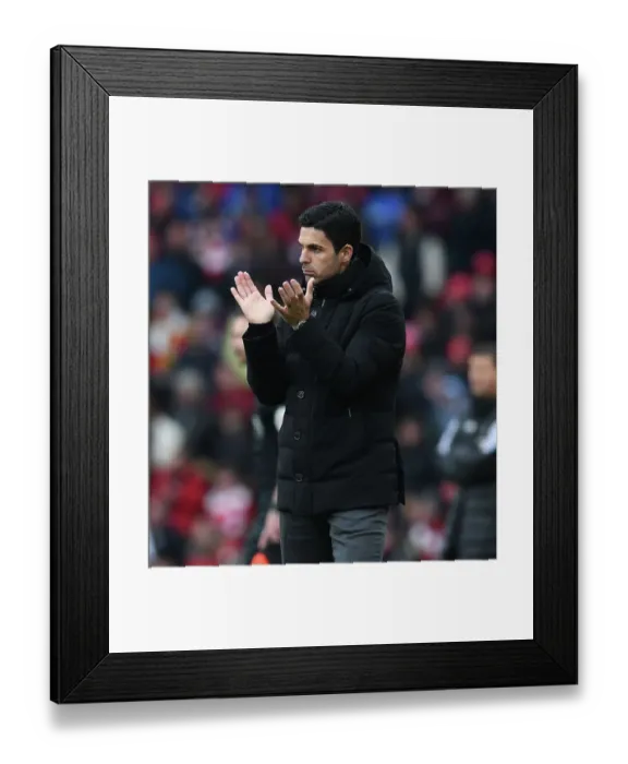 Framed Print : Mikel Arteta Guides Arsenal Against Leeds United in the Premier League (2022-23)