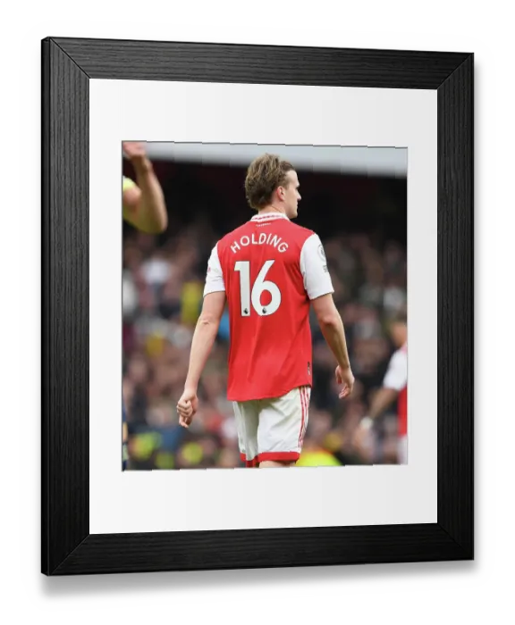 Framed Print : Rob Holding in Action: Arsenal vs Leeds United, Premier League 2022-23