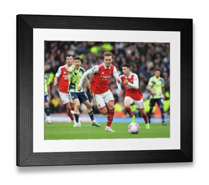 Framed Print : Martin Odegaard's Star Performance: Arsenal's Triumph Over Leeds United in the Premier League