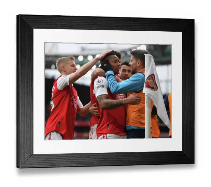 Framed Print : Arsenal's Triumph: Jesus, Jorginho, Zinchenko Celebrate 3rd Goal vs Leeds United (April 2023) Framed Print : Arsenal's Triumph: Jesus, Jorginho, Zinchenko Celebrate 3rd Goal vs Leeds United (April 2023)