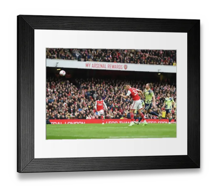 Framed Print : Granit Xhaka Scores Arsenal's Fourth Goal: Arsenal FC vs Leeds United, Premier League 2022-23