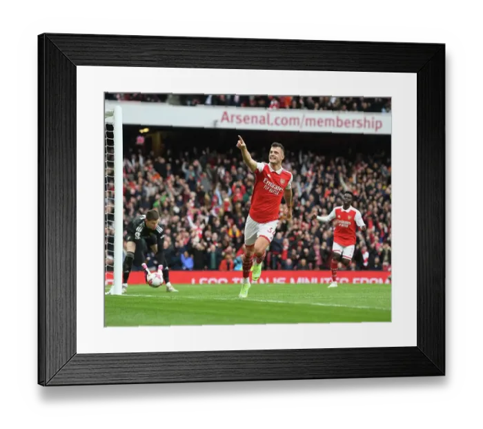 Framed Print : Xhaka's Stunner: Arsenal's Dramatic 4-Goal Comeback Against Leeds United (2022-23) Framed Print : Xhaka's Stunner: Arsenal's Dramatic 4-Goal Comeback Against Leeds United (2022-23)