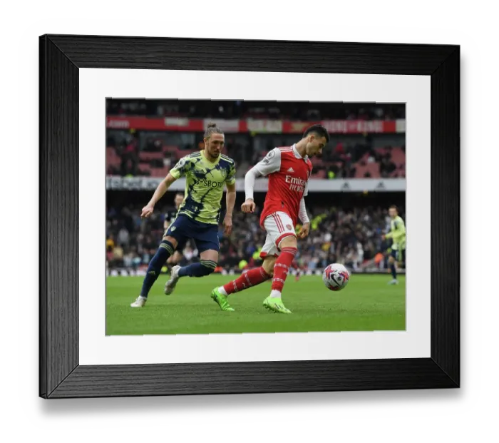 Framed Print : Martinelli's Star Performance: Arsenal Triumphs Over Leeds United in Thrilling April Showdown (2022-23)
