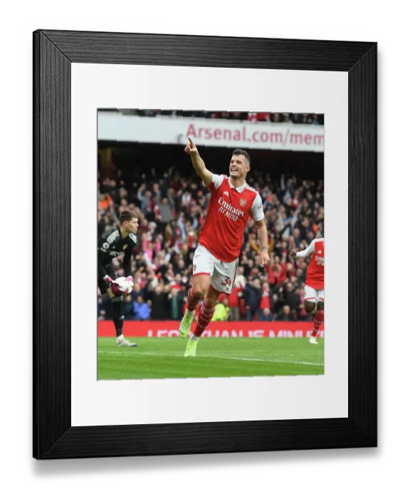 Framed Print : Xhaka's Thrilling Fourth Goal: Arsenal's Victory Over Leeds United in the Premier League, London 2023