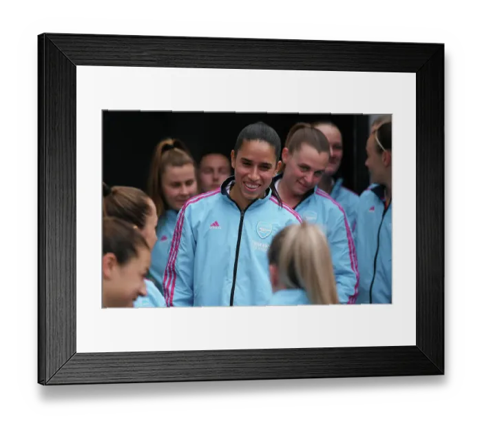 Framed Print : Arsenal's Rafaelle Souza: Anticipation and Determination Ahead of Arsenal Women vs Manchester City Showdown
