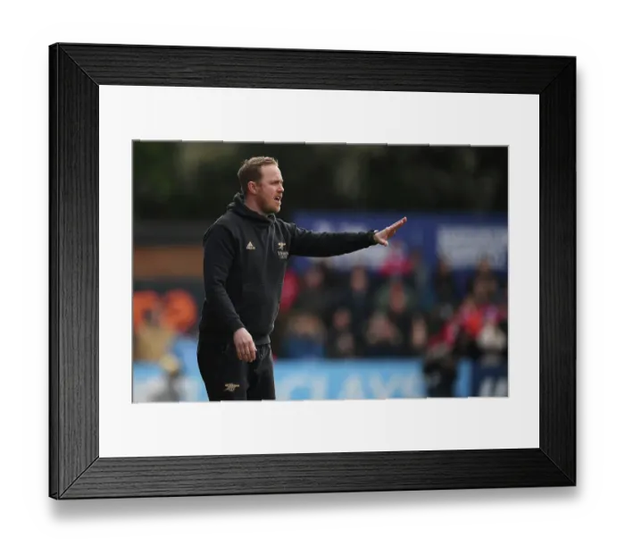Framed Print : Jonas Eidevall Directs Arsenal Women Against Manchester City in FA WSL Showdown