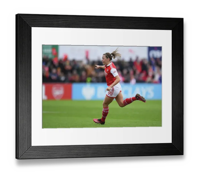 Framed Print : Arsenal Women's Glory: Katie McCabe Scores the Decisive Goal Against Manchester City in FA Women's Super League