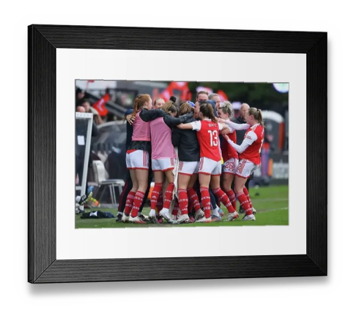 Framed Print : Arsenal Women Celebrate Katie McCabe's Goal Against Manchester City in FA Women's Super League Framed Print : Arsenal Women Celebrate Katie McCabe's Goal Against Manchester City in FA Women's Super League