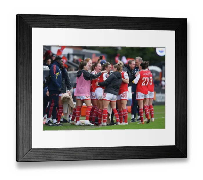 Framed Print : Arsenal Women Celebrate Katie McCabe's Goal Against Manchester City in FA Women's Super League Framed Print : Arsenal Women Celebrate Katie McCabe's Goal Against Manchester City in FA Women's Super League