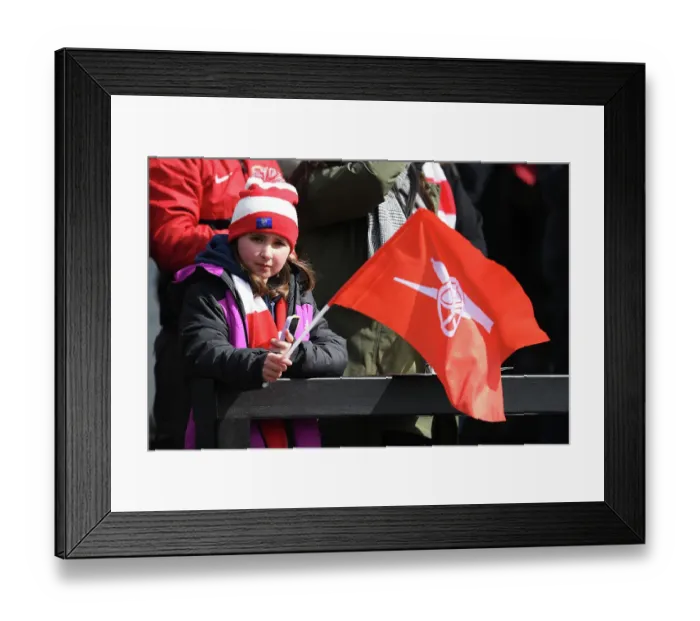Framed Print : Young Arsenal Fan's Passion: Arsenal Women vs Manchester City, FA Women's Super League Framed Print : Young Arsenal Fan's Passion: Arsenal Women vs Manchester City, FA Women's Super League