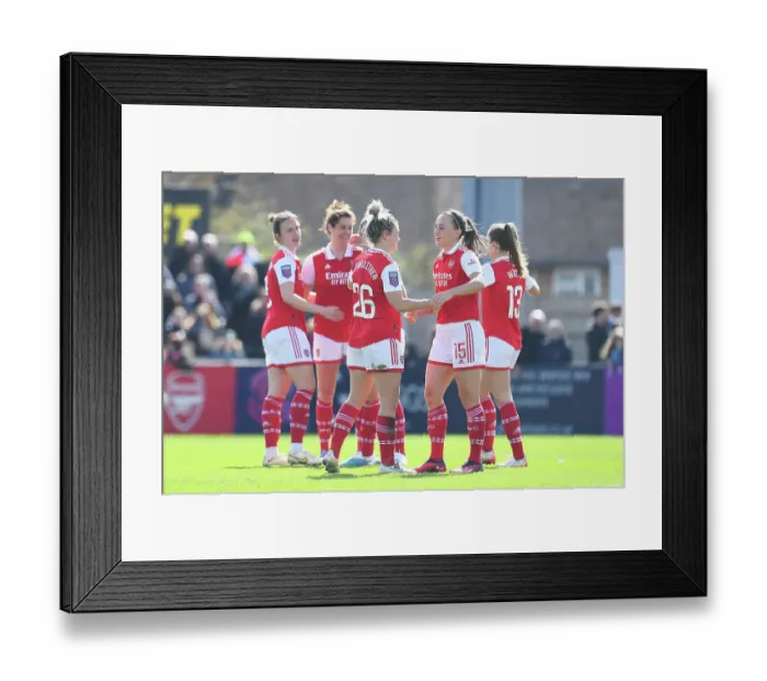 Framed Print : Arsenal Women Celebrate FA WSL Victory Over Manchester City