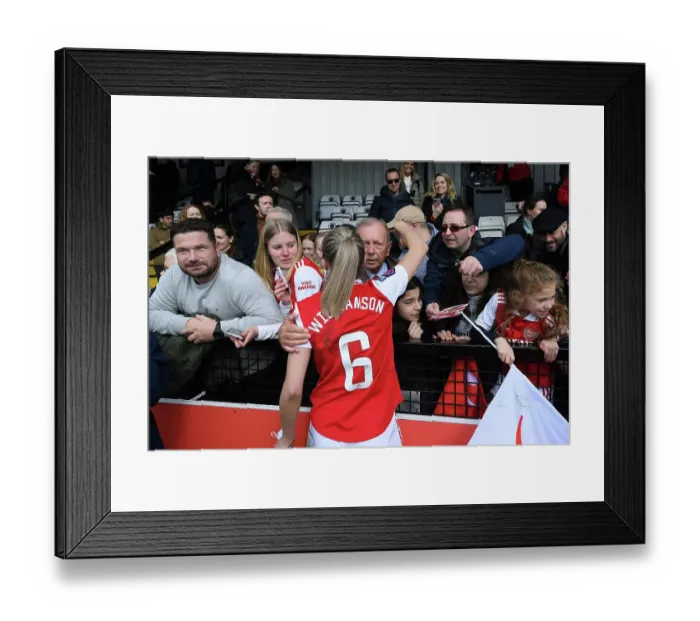 Framed Print : Arsenal Women Celebrate FA WSL Victory: Leah Williamson Embraces Heartfelt Congratulations from Vic Akers Framed Print : Arsenal Women Celebrate FA WSL Victory: Leah Williamson Embraces Heartfelt Congratulations from Vic Akers