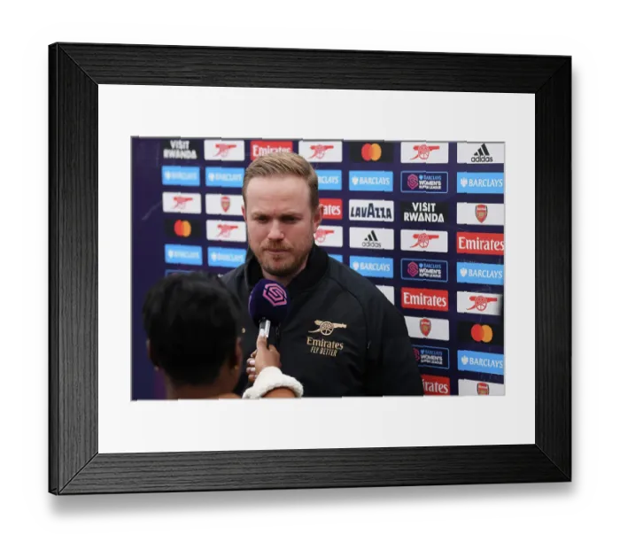 Framed Print : Arsenal Women vs Manchester City: Jonas Eidevall's Pre-Match Strategies, FA Women's Super League 2022-23 - Arsenal Head Coach Jonas Eidevall Discusses Gameplan Ahead of Clash with Manchester City