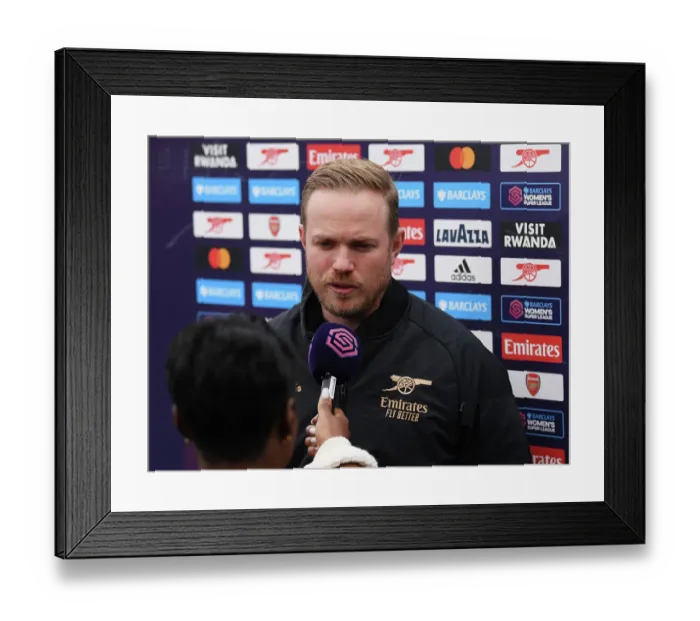 Framed Print : Arsenal Women's Boss Jonas Eidevall Prepares for FA WSL Showdown Against Manchester City