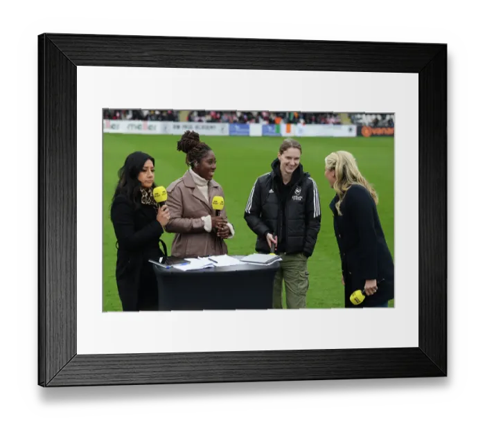 Framed Print : Arsenal Women's Viviane Miedema Passionately Discusses Team Performance at Half-Time against Manchester City (FA Women's Super League) Framed Print : Arsenal Women's Viviane Miedema Passionately Discusses Team Performance at Half-Time against Manchester City (FA Women's Super League)