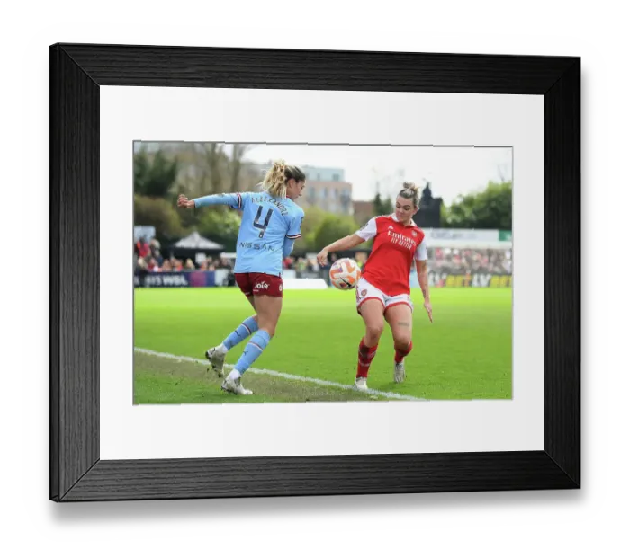 Framed Print : Arsenal vs. Manchester City: A Battle for Possession in the FA Women's Super League