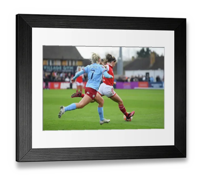 Framed Print : Arsenal Women's Triumph: Katie McCabe's Game-Winning Goal vs. Manchester City (FA Women's Super League 2022-23)