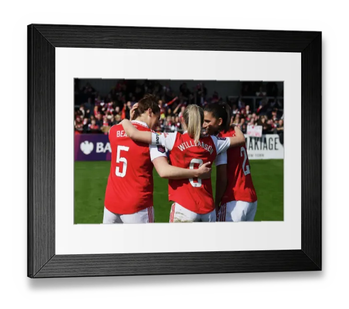 Framed Print : Arsenal Women Celebrate FA WSL Victory Over Manchester City