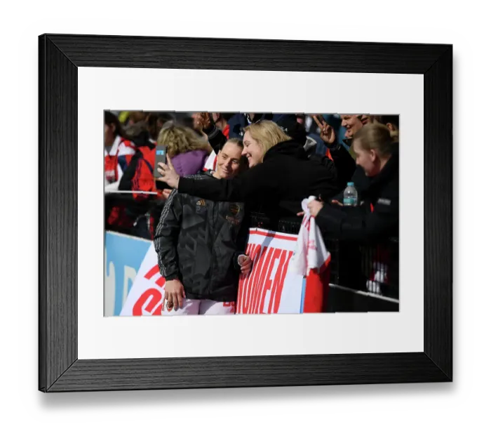 Framed Print : Arsenal Women's Star Stina Blackstenius Greets Fans After Victory Over Manchester City