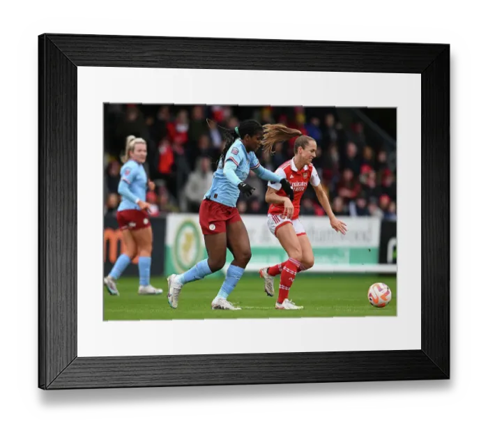 Framed Print : Arsenal Women vs Manchester City: FA Women's Super League Showdown at Meadow Park - A Battle of Titans Framed Print : Arsenal Women vs Manchester City: FA Women's Super League Showdown at Meadow Park - A Battle of Titans