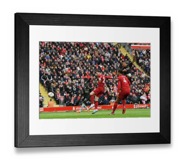 Framed Print : Gabriel Jesus Scores Thrilling Second Goal for Arsenal Against Liverpool in 2022-23 Premier League: A Tense Moment at Anfield