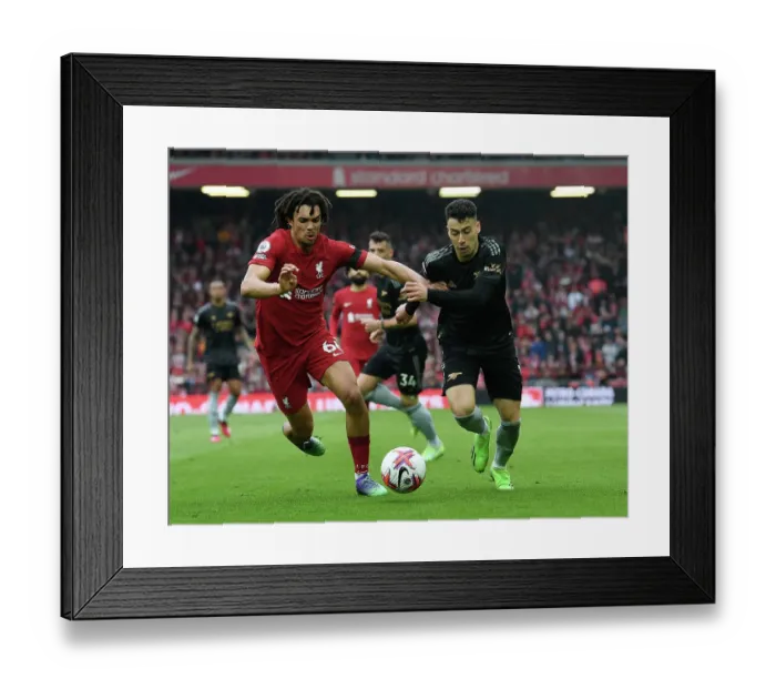 Framed Print : Martinelli vs. Alexander-Arnold: A Premier League Showdown at Anfield, 2022-23 Framed Print : Martinelli vs. Alexander-Arnold: A Premier League Showdown at Anfield, 2022-23