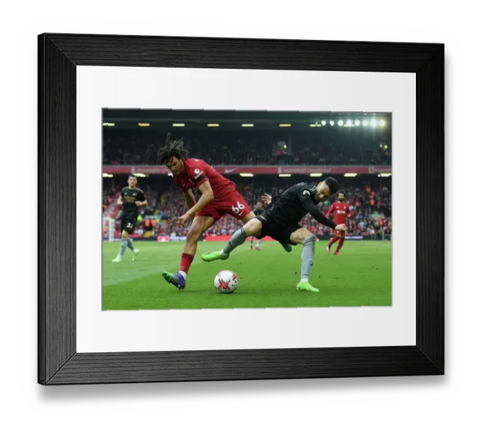 Framed Print : Martinelli vs. Alexander-Arnold: A Winger Battle at Anfield - Premier League 2022-23