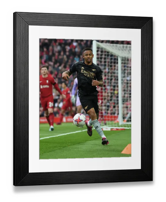Framed Print : Arsenal vs. Liverpool: Gabriel Jesus Faces Off in Premier League Showdown 2022-23
